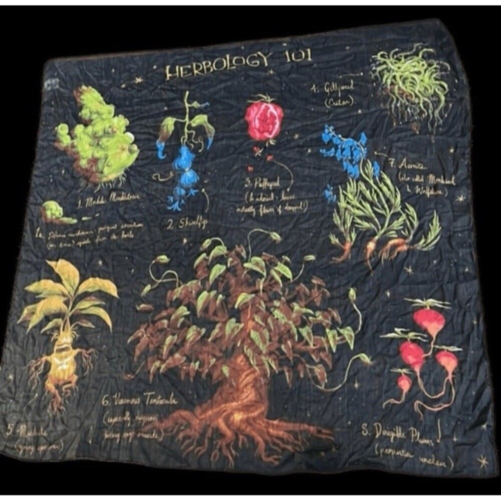 Loot Crate Harry Potter Herbology 101 Wall Tapestry Wizarding World 60"x60" NEW